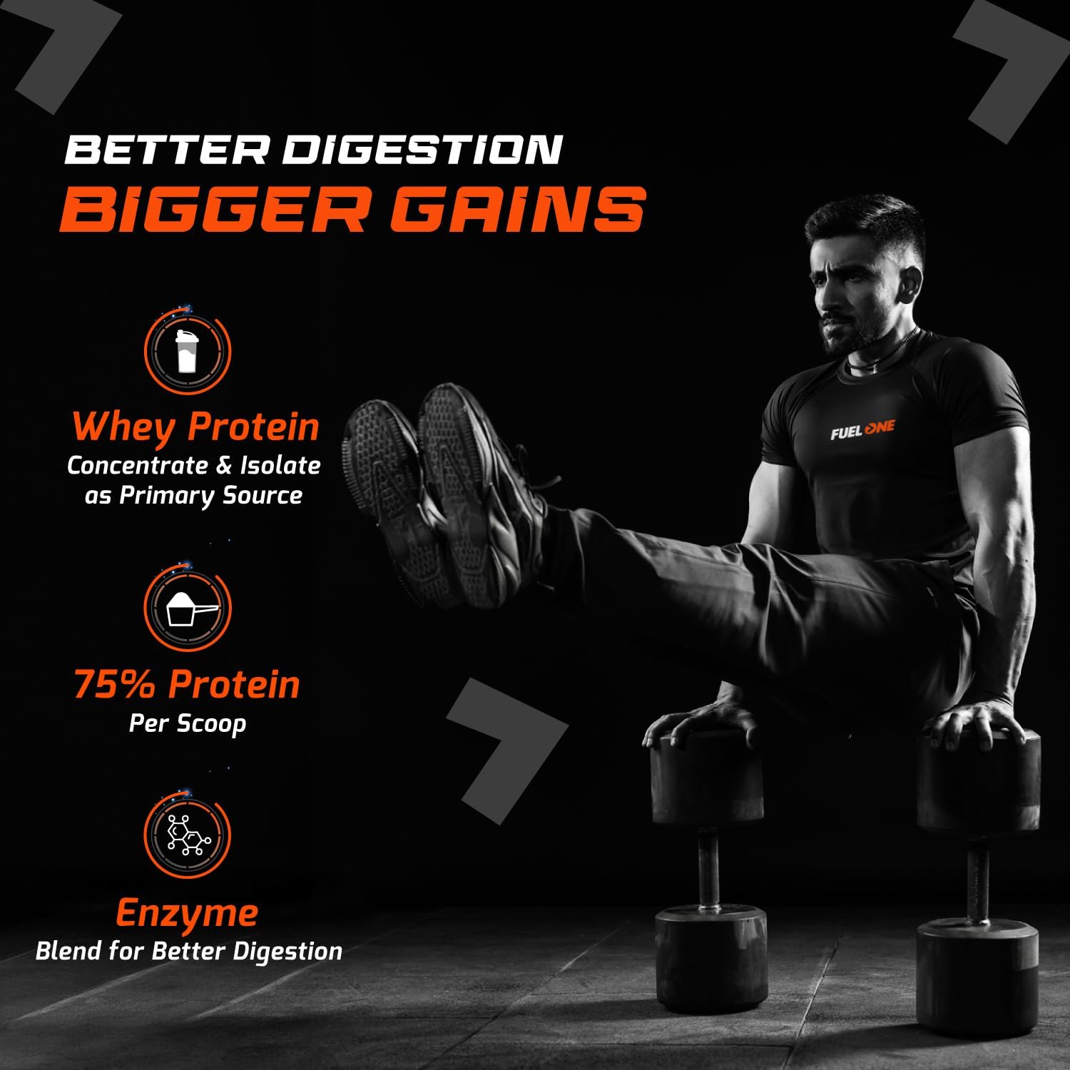 FUELONE Whey Max ( 1kg / 2.2lbs) | Whey Protein Concentrate & Whey Protein Isolate | 27g Protein - Image 5