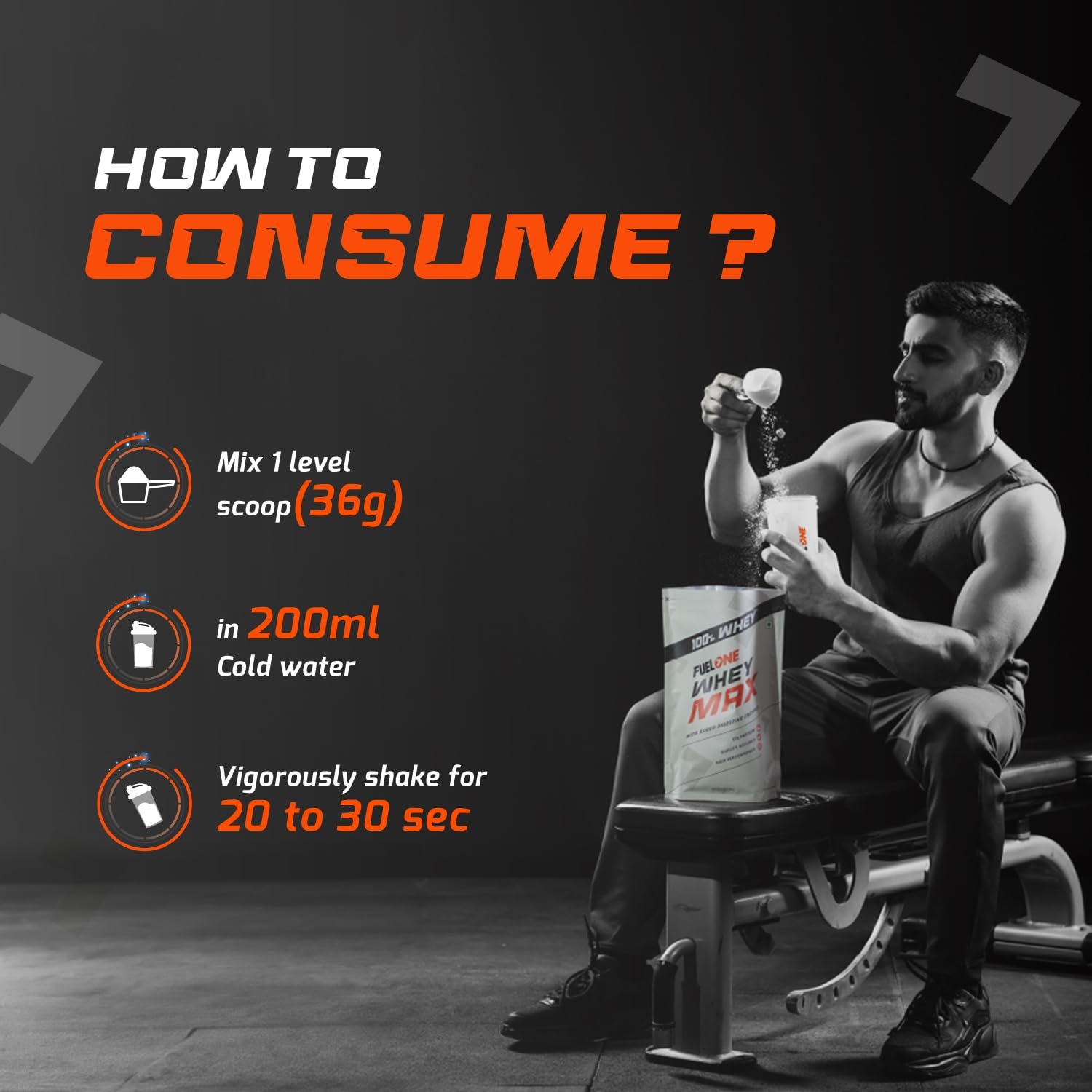FUELONE Whey Max ( 1kg / 2.2lbs) | Whey Protein Concentrate & Whey Protein Isolate | 27g Protein - Image 6