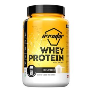 Avvatar Whey Protein | 2Kg | Unflavoured | 27g Protein | 29 Servings | Isolate & Concentrate Blend