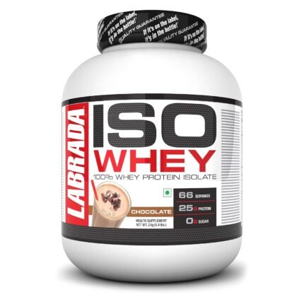 Labrada ISO WHEY 100% Whey Protein Isolate (Post Workout, 25g Protein, 0g Sugar,0 Fat,Gluten Free, Lactose Free, 66 Servings) – 4.4 lbs (2kg) (Chocolate)