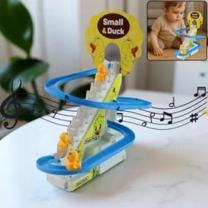 LALA-Small-Duck-Climb-Stairs-Toy-Roller-Coaster-Flashing-Lights-Music-3-Ducks-