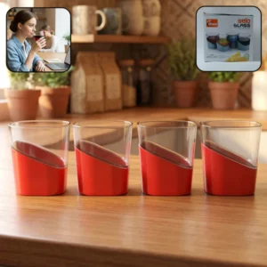 Prexo-Stylish-Grip-Base-Plastic-Selo-Glass-4-Pc-Set-300-ML-